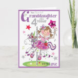 Birthday Card - Granddaughter Who Is 4 Today<br><div class="desc">You can add your own message inside this card.</div>