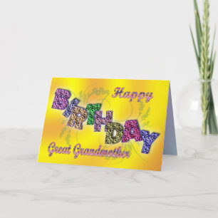 Birthday card great grandmother with floral text