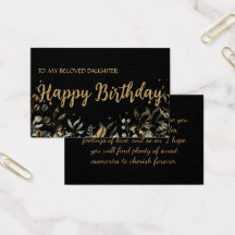Birthday Card Greeting Elegant Black and Gold 