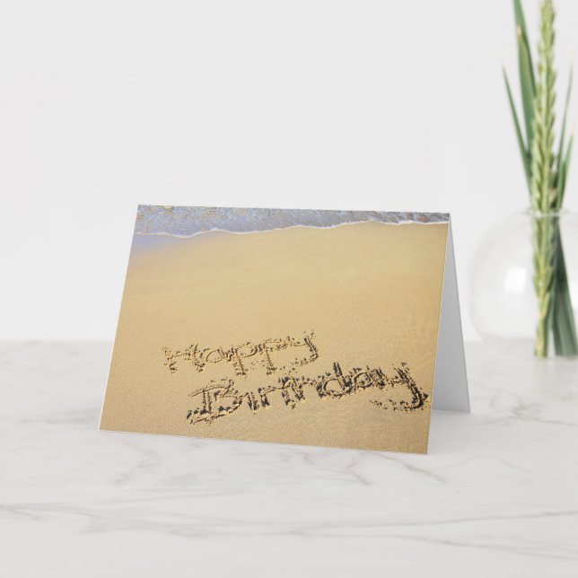 Birthday Card: Happy Birthday on the Beach Card (Front)