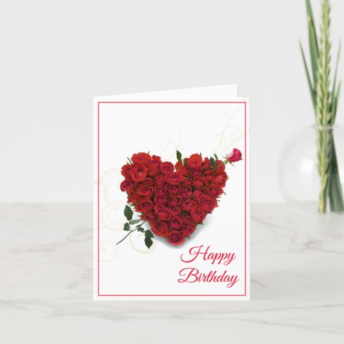 Birthday Card _Heart_Red Roses
