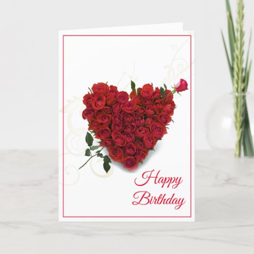 Birthday Card _Heart_Red Roses