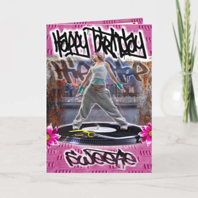 Birthday card hip-hop sweetie (Front)
