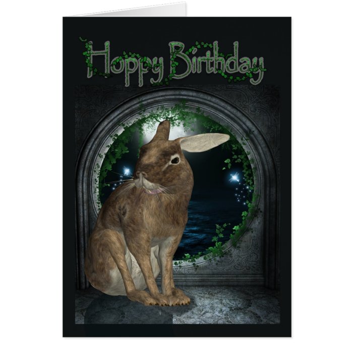 Birthday Card Hoppy Birthday With Rabbit Zazzle 1248