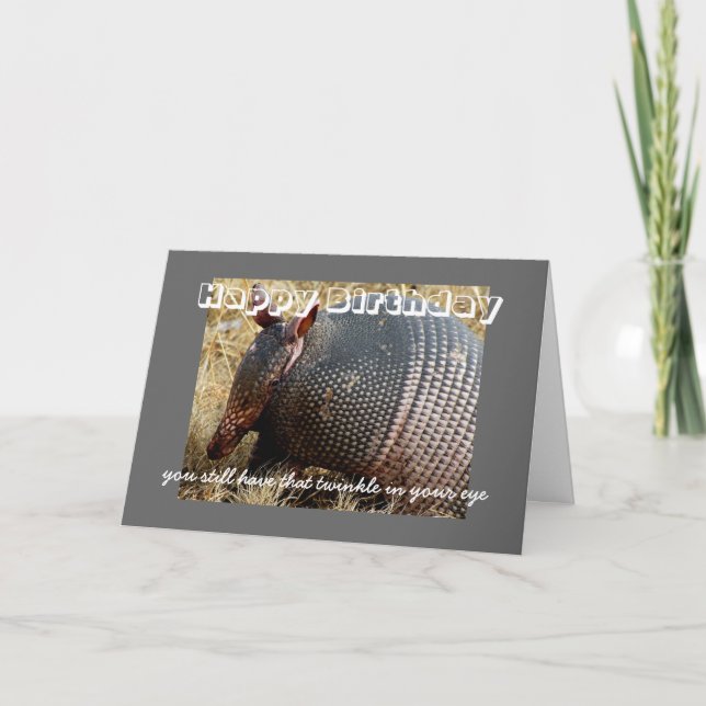 birthday card humor armadillo photo art (Front)
