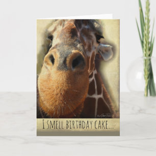 birthday card humor giraffe nose