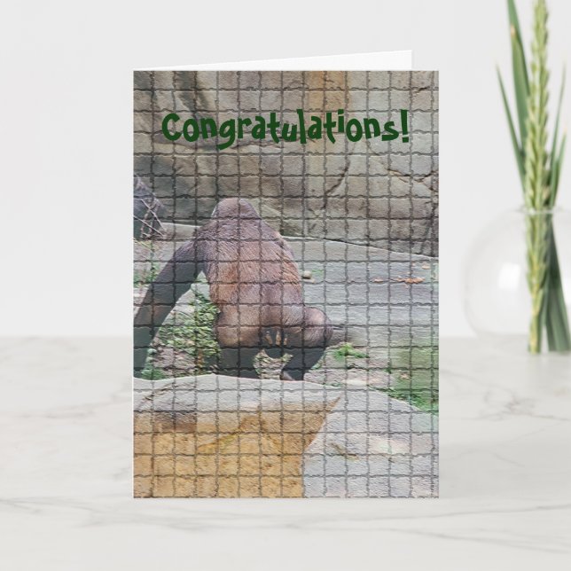 Birthday Card humorous ,"Bad Mannered Ape" (Front)