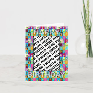 Birthday Card Insert Photo Color Floral