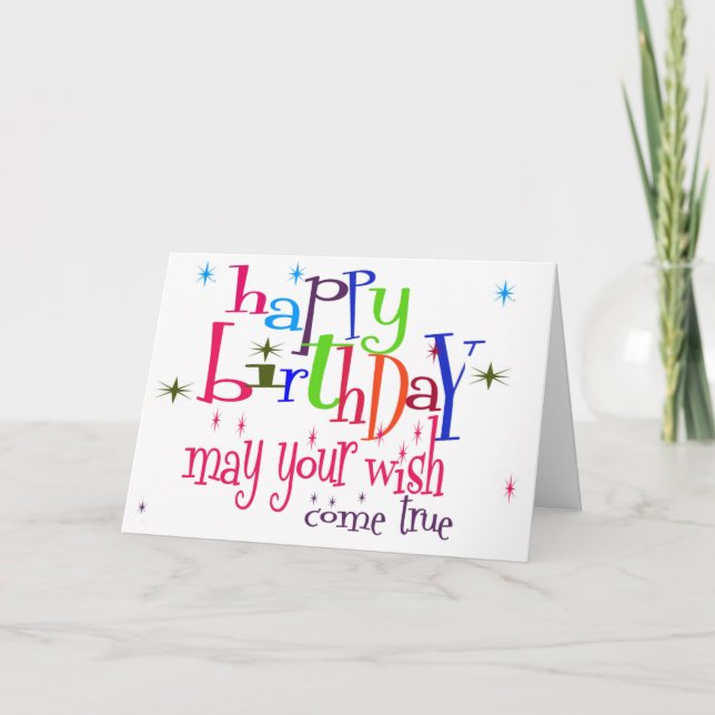 Birthday Card - May Your Wishes Come True (Front)