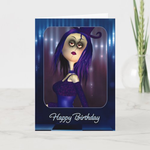 Birthday Card _ Moonies Cute Rag Doll Goth