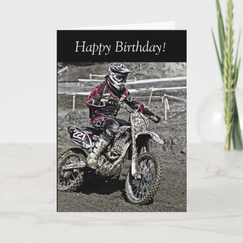 Birthday Card: Motocross Guy