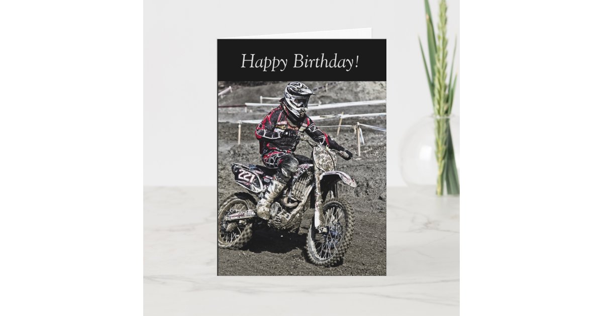 Birthday Card: Motocross Guy Card | Zazzle.com