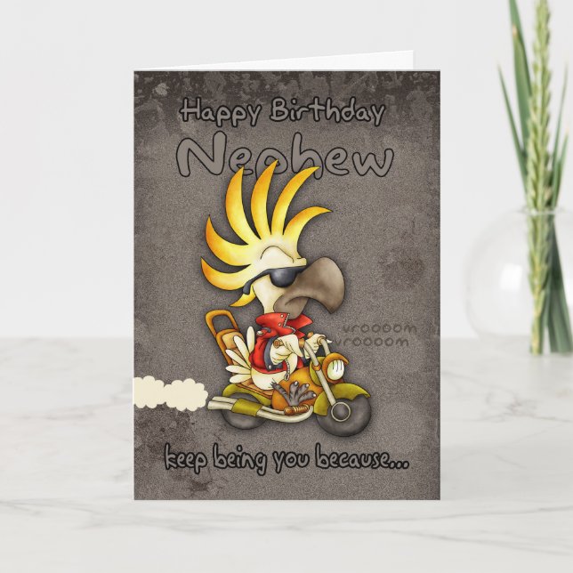 Birthday Card - Nephew Birthday Card - Cockatoo Bi (Front)