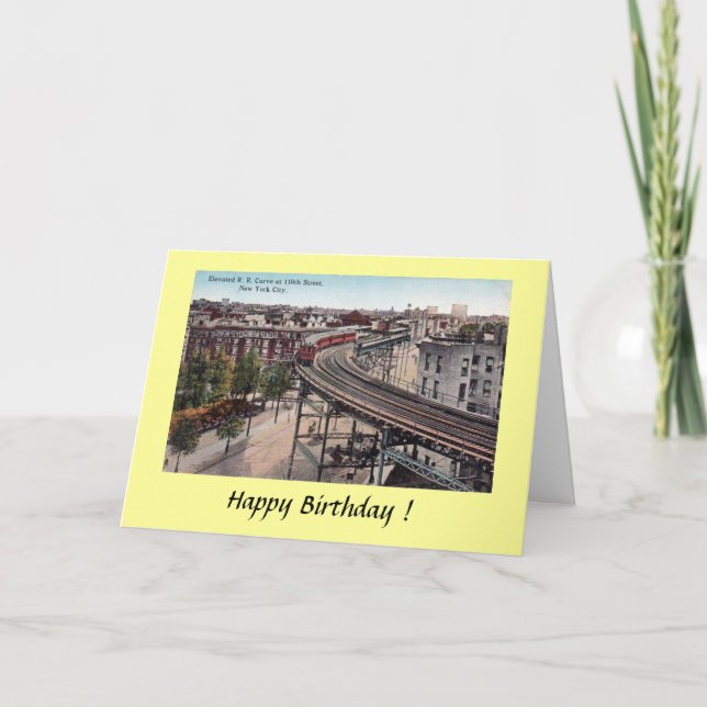 Birthday Card - New York City Elevated RR (Front)