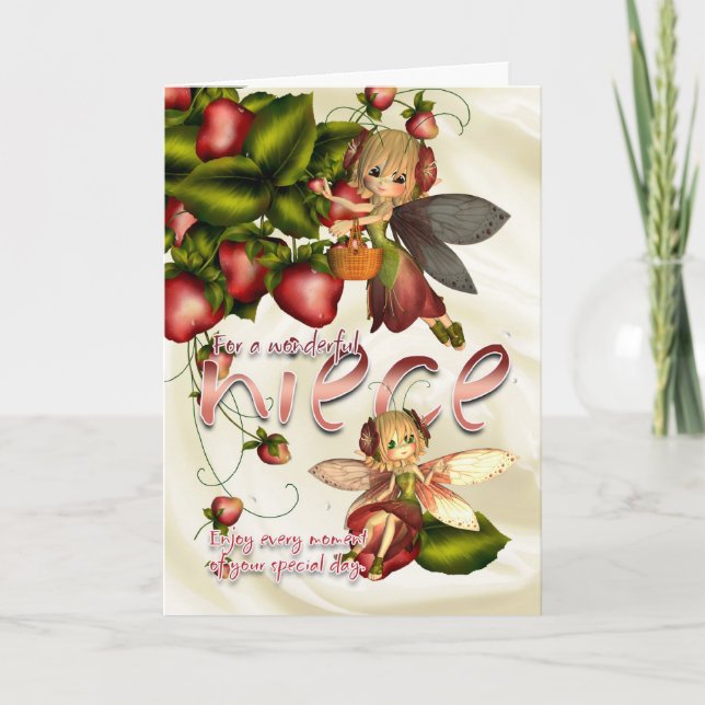 Birthday Card - Niece - Moonies Cutie Pie Fairies (Front)