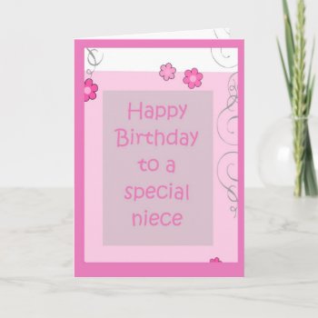 Birthday Card - Niece Pink Daisy by PawsitiveDesigns at Zazzle