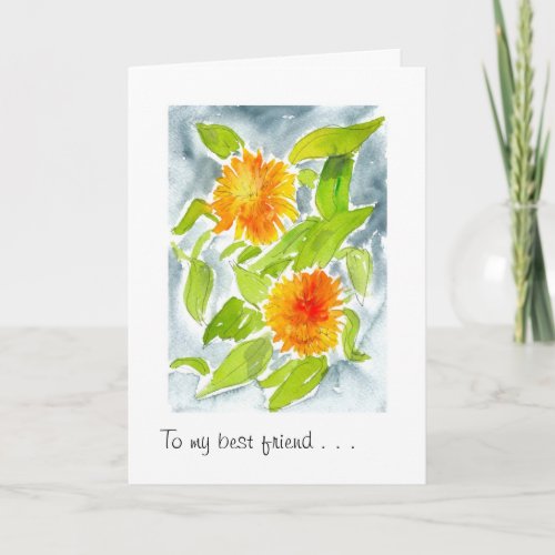 Birthday Card or Notecard for Anyone _ Marigolds