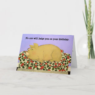 Birthday card Pig