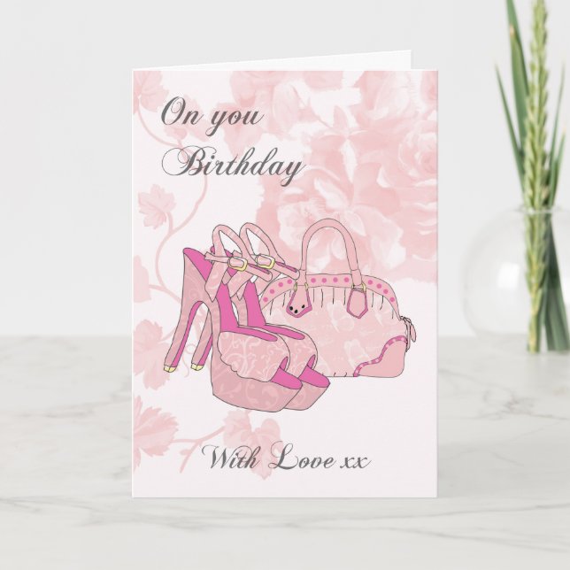 Birthday Card Pink - Shoes And Handbag - Purse (Front)