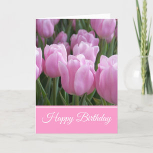 Birthday Card Pink Tulips
