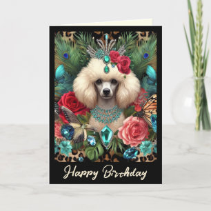 Birthday Card Poodle Dog You were born to Sparkle