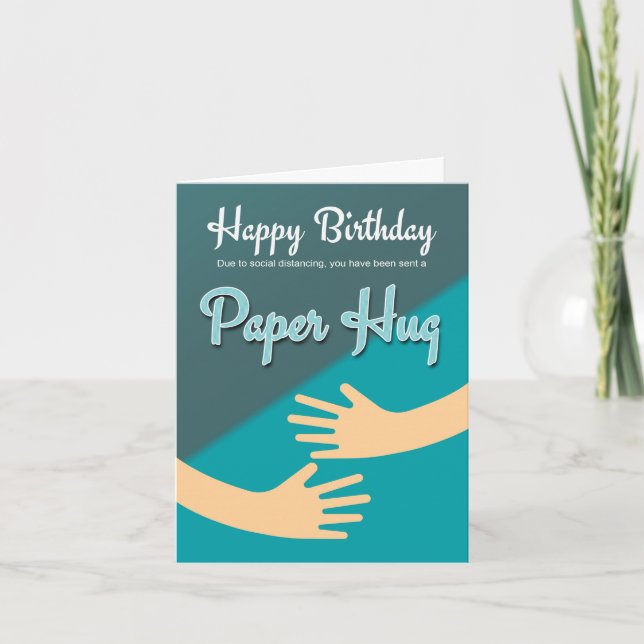 Birthday Card Quarantine coronaviris, Paper Hug (Front)