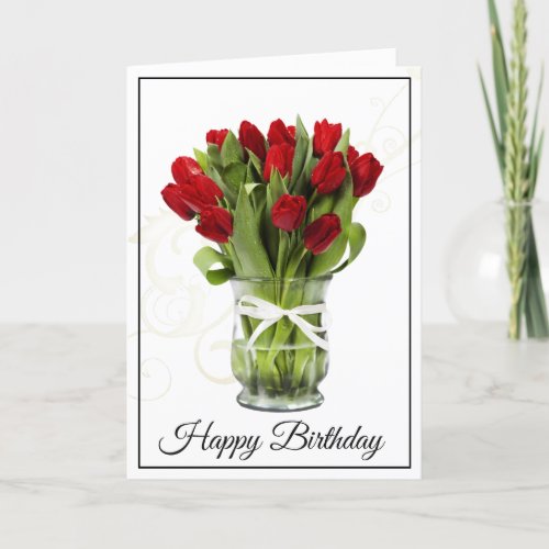Birthday Card_Red Tulips Card