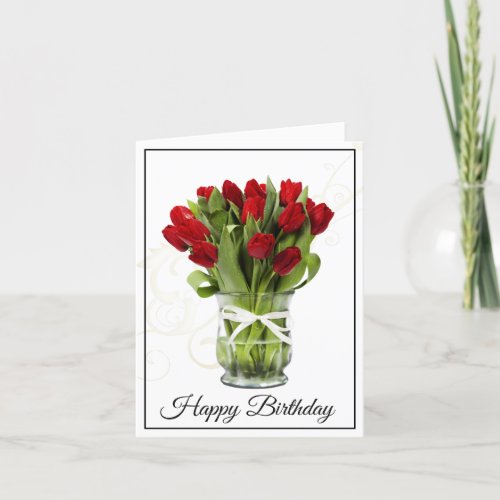 Birthday Card_Red Tulips Card