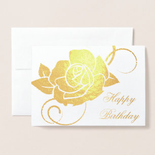 Birthday Card-Rose Foil Card