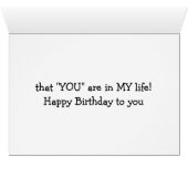 BIRTHDAY CARD SAYS GRATEFUL YOU ARE IN MY LIFE (Inside Horizontal (Bottom))