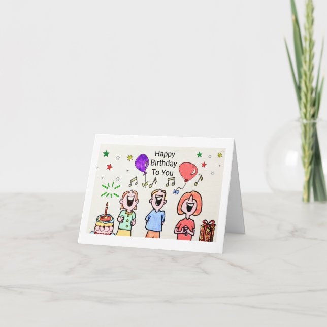 BIRTHDAY CARD - SINGING HAPPY BIRTHDAY TO YOU (Front)