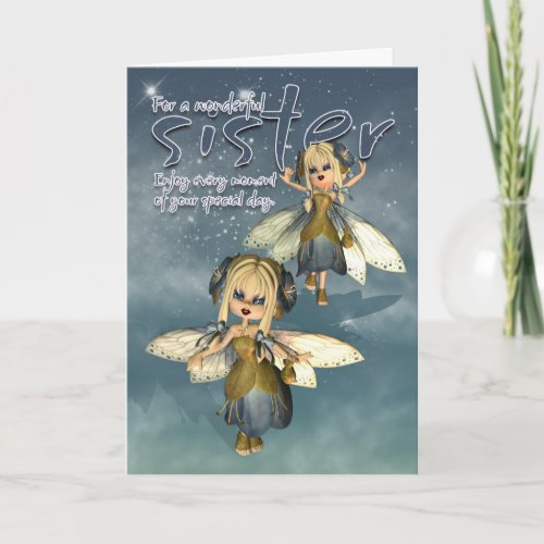 Birthday Card _ Sister _ Moonies Cutie Pie Fairies