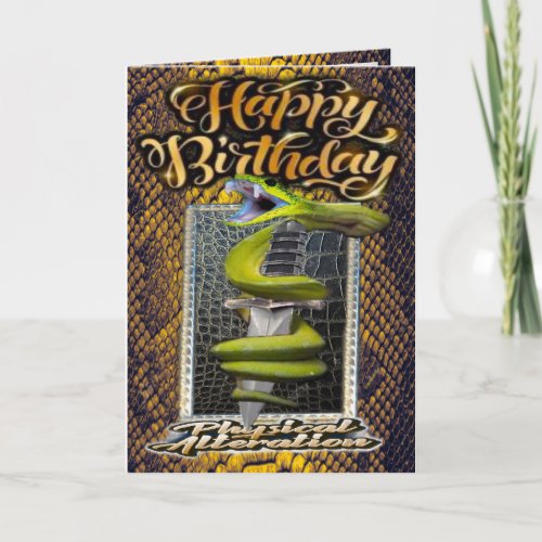 Birthday card snake and dagger