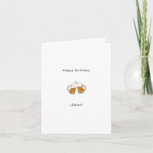 Birthday Card, Spanish Birthday card, Salud, Cheer Card