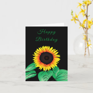 Birthday Card Sunflower Your Colors and Text