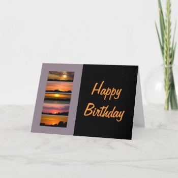 Birthday Card - Sunset Strips Purple Pink Orange Y by PhotographyByPixie at Zazzle