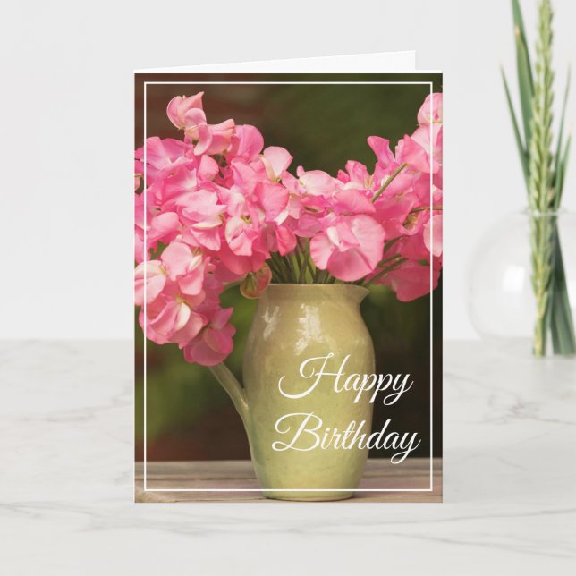 Birthday Card -Sweet Peas (Front)