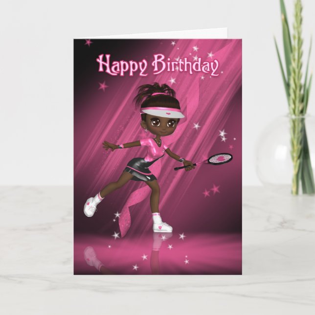 Birthday Card Tennis Player - Tweens & Teens - Afr (Front)
