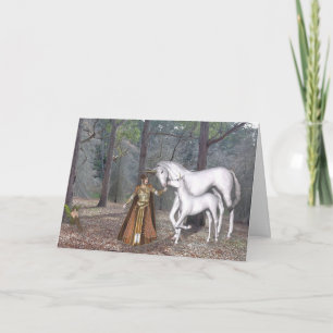 Birthday Card - Unicorns & Pixie