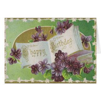 Vintage Violets Birthday Cards | Zazzle