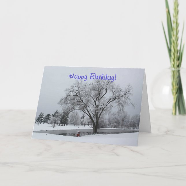 BIRTHDAY CARD, WINTER, SNOW CARD (Front)