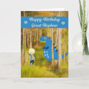 Birthday Card with a Dinosaur Great Nephew