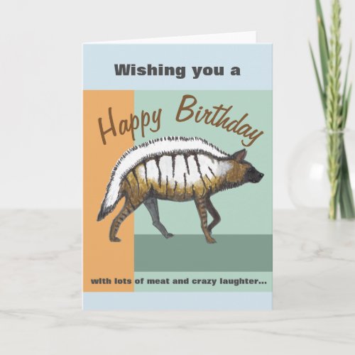 Birthday Card with a Hyena and funny wishes