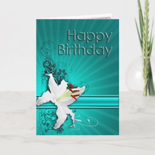 Birthday card  with a lily