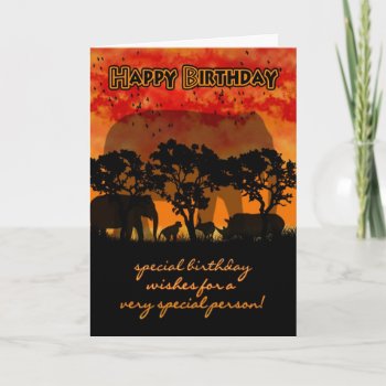Birthday Card With African Scenery And Animals by moonlake at Zazzle
