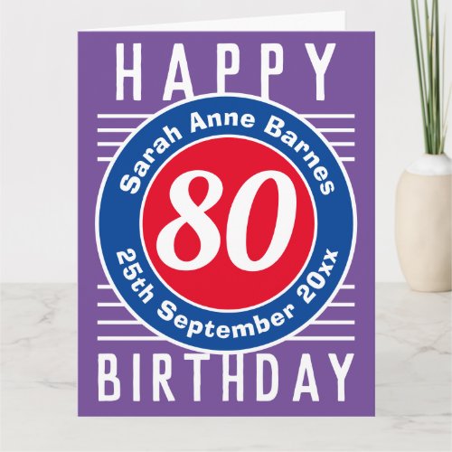 Birthday Card with Age Name  Date