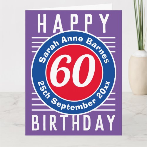 Birthday Card with Age Name  Date