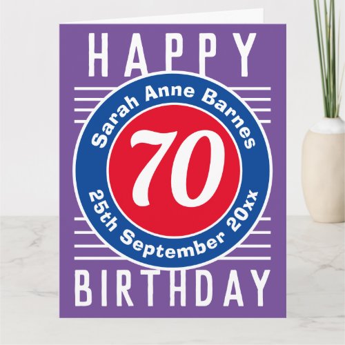 Birthday Card with Age Name  Date