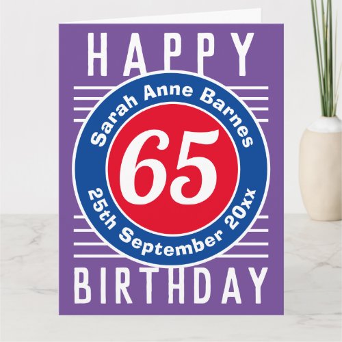 Birthday Card with Age Name  Date