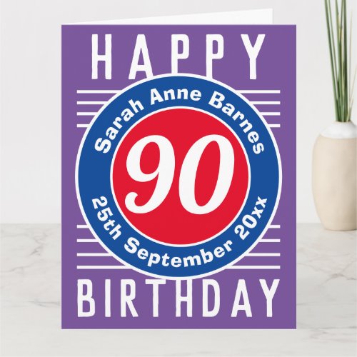 Birthday Card with Age Name  Date